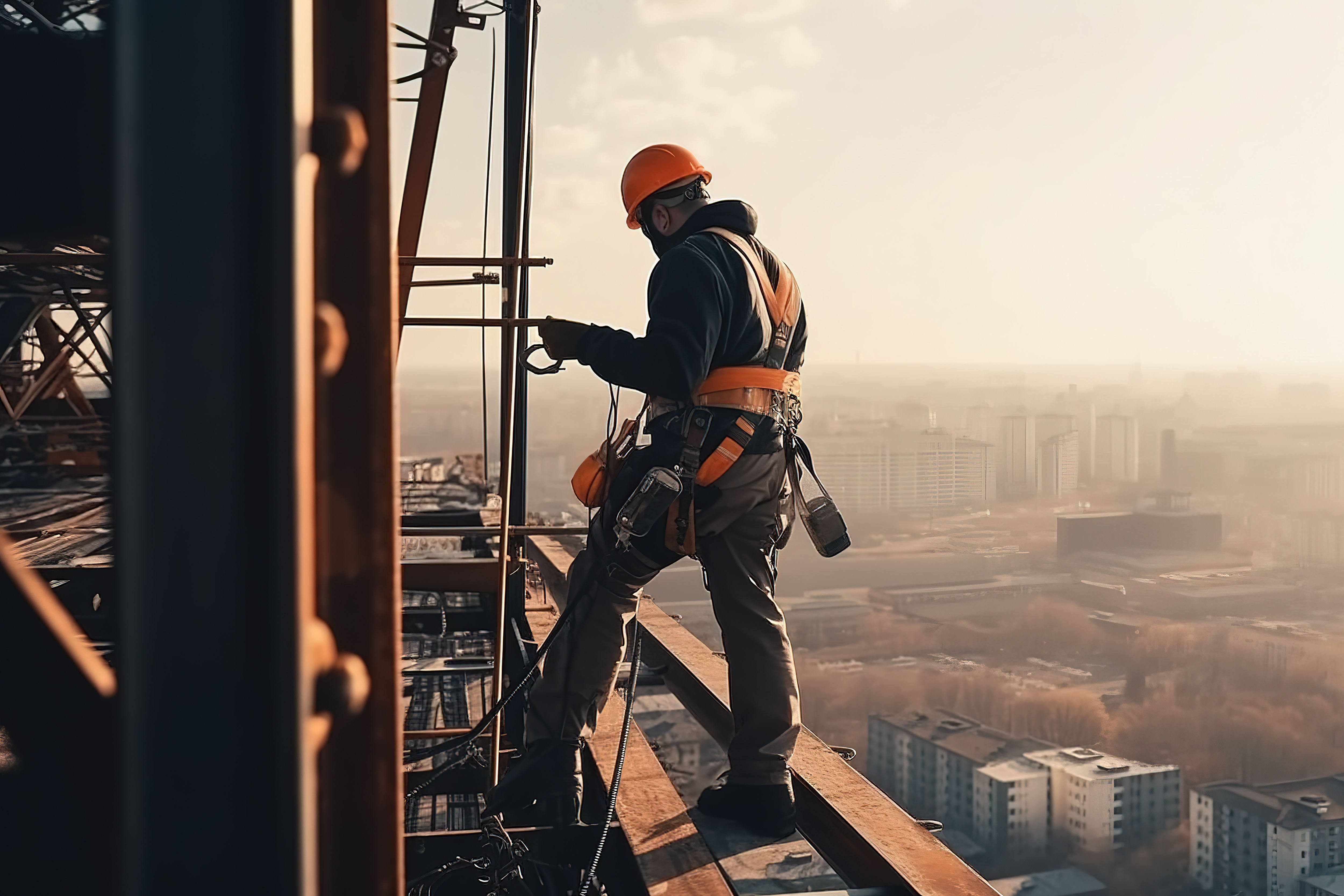 Working at height on construction site